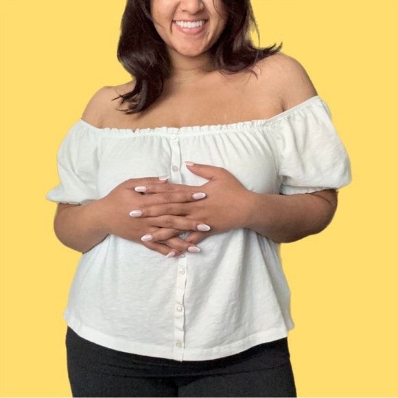 NWT American Eagle Faux Button Crop Top - Picture 3 of 9